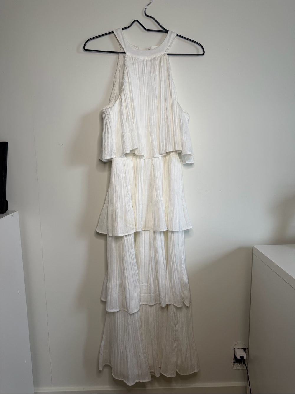 Lulu's White Tiered Halter Maxi Dress
